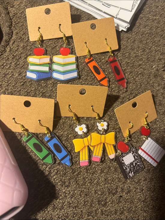 Jewelry - 5 Pair Teacher Earring Bundle